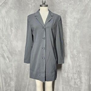 Apostrophe Stretch Womens Gray‎ Pinstripe Blazer Size 8 Career Office Corpcore